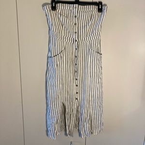 BDG Urban Outfitters Strapless Striped Blue and White Summer Dress